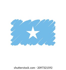 Flag of Somalia, brush stroke background