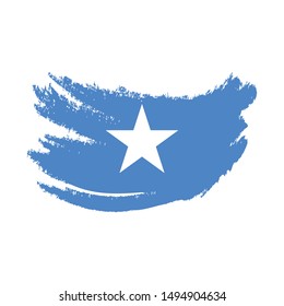 Flag of Somalia with brush stroke effect, Somalia flam template design. Vector Eps 10