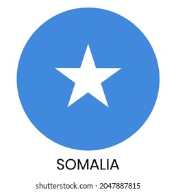 Bandera de Somalia en un círculo, ilustración vectorial. Inscripción: Somalia