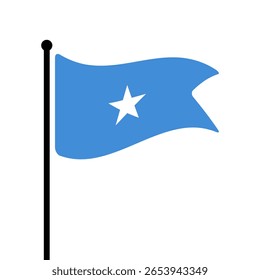 Bandeira da Somália. Bandeira da Somália computador digital vetor ilustração ícone design. Bandeira de mastro flutuante.
