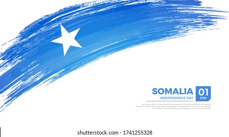 Bandera del país somalí. Feliz Día de la Independencia de Somalia de fondo con grunge ilustración de la bandera