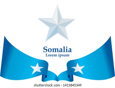 Flag of Somalia, Federal Republic of Somalia. Template for award design, an official document with the flag of Somalia. Bright, colorful vector illustration.