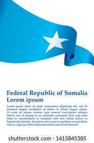 Flag of Somalia, Federal Republic of Somalia. Template for award design, an official document with the flag of Somalia. Bright, colorful vector illustration.