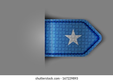 Flag of Somalia in the form of a glossy textured label or bookmark. Vector illustration.
