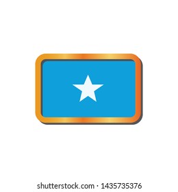 Flag somalia in frame gold