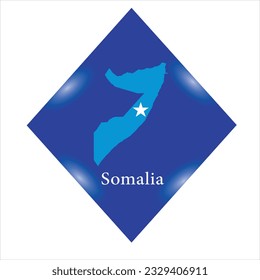 Icono de la bandera de Somalia aislado en un fondo azul