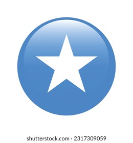 The flag of Somalia. Flag icon. Standard color. The round flag. 3d illustration. Computer illustration. Digital illustration. Vector illustration.