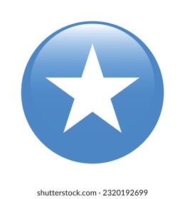 The flag of Somalia. Flag icon. Standard color. The round flag. 3d illustration. Computer illustration. Digital illustration. Vector illustration.