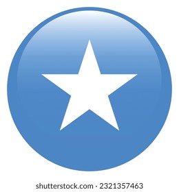 The flag of Somalia. Flag icon. Standard color. The round flag. 3d illustration. Computer illustration. Digital illustration. Vector illustration.