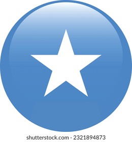 The flag of Somalia. Flag icon. Standard color. The round flag. 3d illustration. Computer illustration. Digital illustration. Vector illustration.