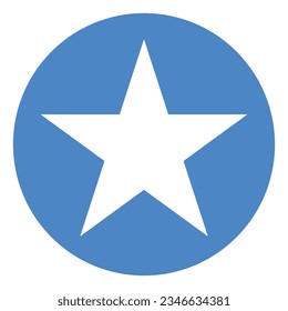 The flag of Somalia. Flag icon. Standard color. Circle icon flag. Computer illustration. Digital illustration. Vector illustration.