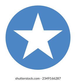 The flag of Somalia. Flag icon. Standard color. Circle icon flag. Computer illustration. Digital illustration. Vector illustration.
