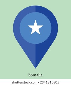 Flag of Somalia, Flag of Somalia Map pointer icon. Vector illustration flag pointer.