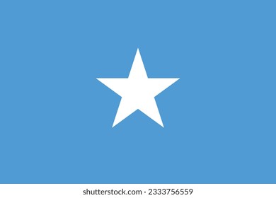 La bandera de Somalia. Icono de marca. Color estándar. Tamaño estándar. Bandera rectangular. Ilustración del equipo. Ilustración digital. Ilustración vectorial.