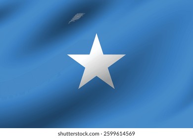 Flag of Somalia. Somalia flag official colors and proportion digital vector illustration. Wavy flag.