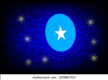 Flag of Somalia on a background of technology.