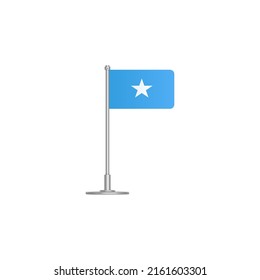 flag of Somalia. flag Somalia on flagpole. vector icon isolated on white background