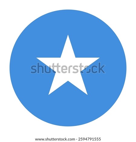 Flag of Somalia round shape, national symbol