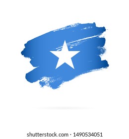 Flag of Somalia. Vector illustration on a white background. Brush strokes are drawn by hand.