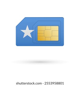 Flag of Somalia. Vector illustration of SIM Card with flag on white background