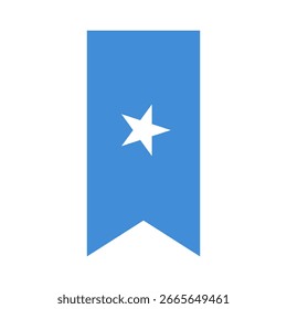 Bandera de Somalia. Ilustración vectorial digital de ícono de bandera de Vertical de Somalia. La bandera colgante.