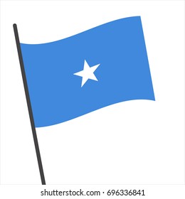 Flag of Somalia , Somalia flag waving isolated vector illustration