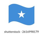 Flag of Somalia. Somalia wavy flag digital vector illustration.