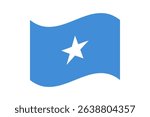 Flag of Somalia. Somalia wavy flag digital vector illustration.