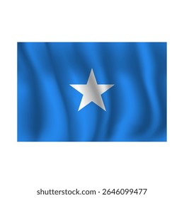 Bandeira da Somália ondulada flui ao vento, com dobras 3d