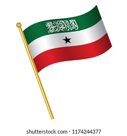 Flag of Somaliland, Somaliland flag Golden waving isolated vector illustration eps10.