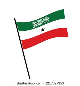 Flag of Somaliland , Somaliland flag waving isolated vector illustration