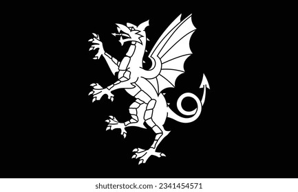 The flag of the Somerset county of England in white and black colours. Vector illustration