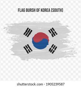 Flag Of Sorth Korea in texture brush  with transparent background, vector illustration in eps file