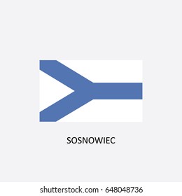 Flag of Sosnowiec - Poland Vector Illustration