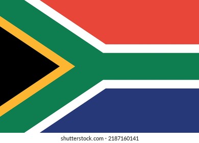 Flag of South Africa. South African striped flag. Symbol of the Republic of South Africa.