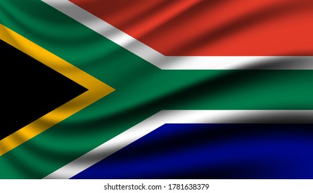 South Africa National Flag Waving Design Stock Illustration 1448117135 ...