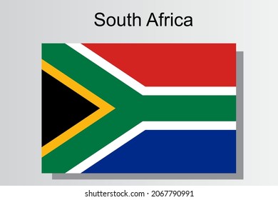 Flag of South Africa with the basic colors Red, Blue, Black, Orange, and Green