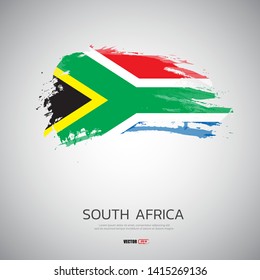 Flag of South Africa with brush stroke background