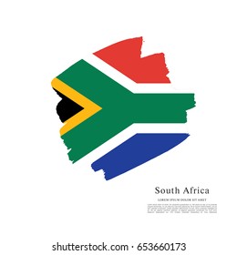 Flag of South Africa, brush stroke background