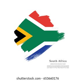 Flag of South Africa, brush stroke background