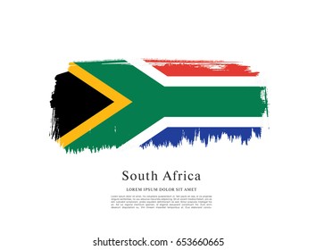 Flag of South Africa, brush stroke background