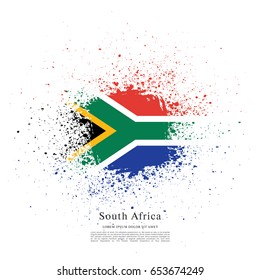 Flag of South Africa, brush stroke background