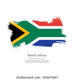 Flag of South Africa, brush stroke background