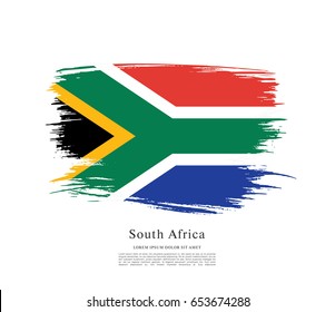 Flag of South Africa, brush stroke background
