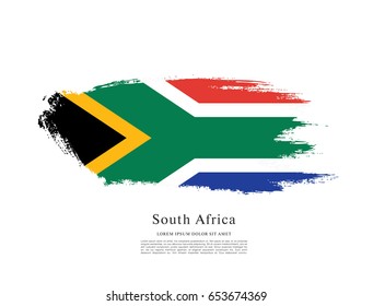 Flag of South Africa, brush stroke background