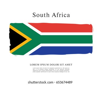 Flag of South Africa, brush stroke background