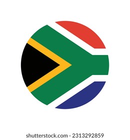 Flag of South Africa. South Africa circle flag logo icon computer vector illustration design.