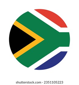 Flag of South Africa. South Africa circle flag logo icon computer vector illustration design.