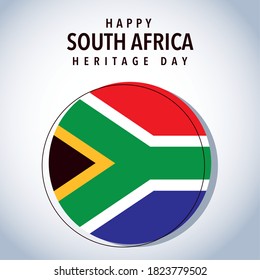 flag South Africa with happy South Africa heritage day vector illustration design