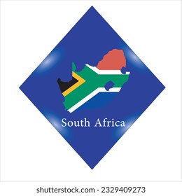 Flag of South Africa icon isolated on a Blue background